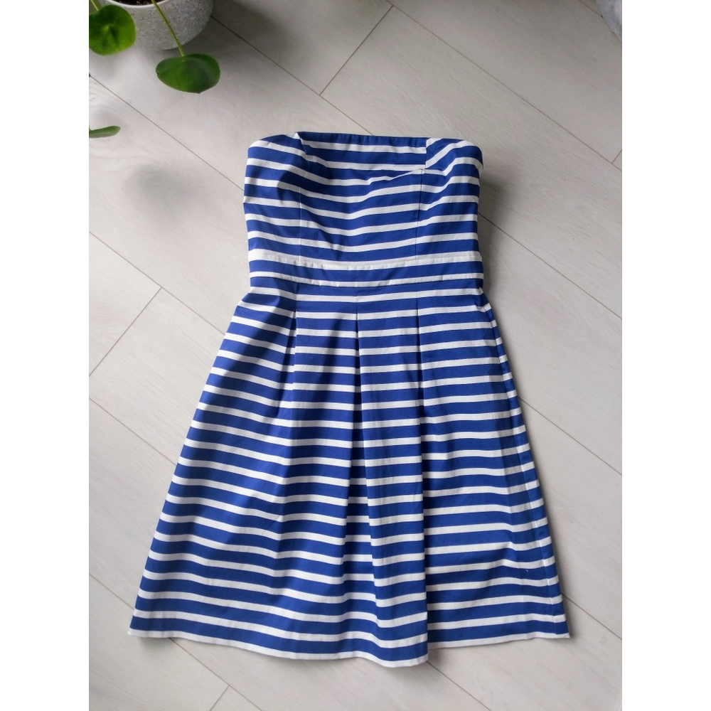 Gap Striped Strapless Dress with Pockets